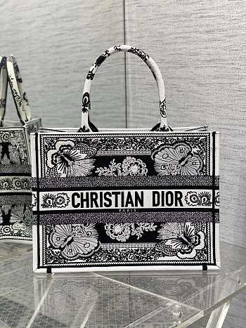 dior book tote flower butterfly  36x18x28cm