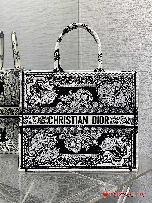 dior book tote flower butterfly 41x35x18cm - 1
