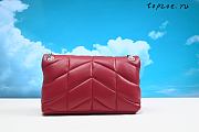 YSL LOULOU PUFFER  IN RED LAMBSKIN 577476 SIZE 29 x 17 x 11 CM - 3