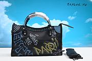 Balenciaga City Graffiti Classic Studs Bag Leather Small 30x20x10cm - 2