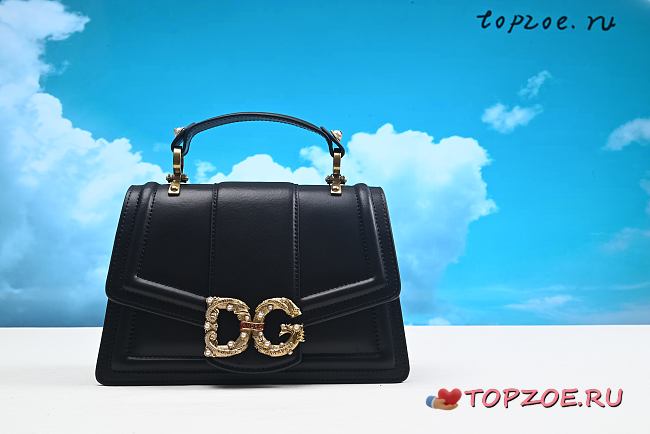 Dolce & Gabbana Black Leather  Top Handle Bag 27x8x17cm - 1