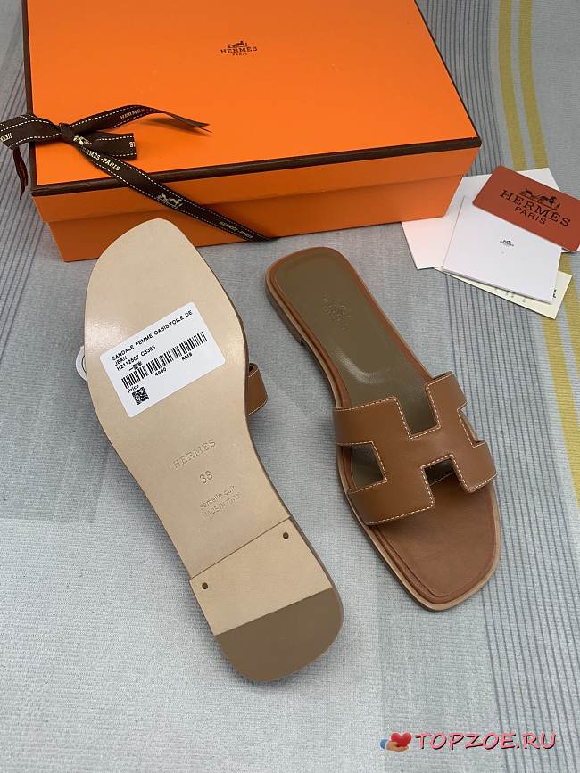 hermes slipper brown1 34-42 - 1