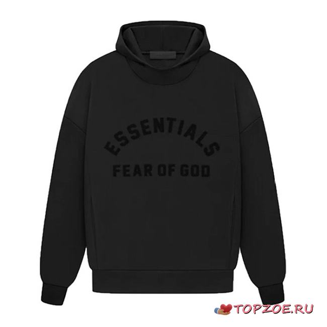 Sudadera con capucha Fear of God Essentials Nylon Fleece Hoodie Jet Black Fear of God Essentials Nylon Fleece Hoodie Jet Black - 1