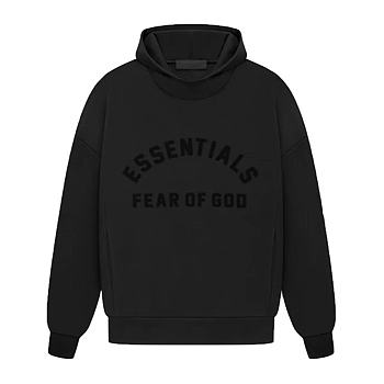 Sudadera con capucha Fear of God Essentials Nylon Fleece Hoodie Jet Black Fear of God Essentials Nylon Fleece Hoodie Jet Black