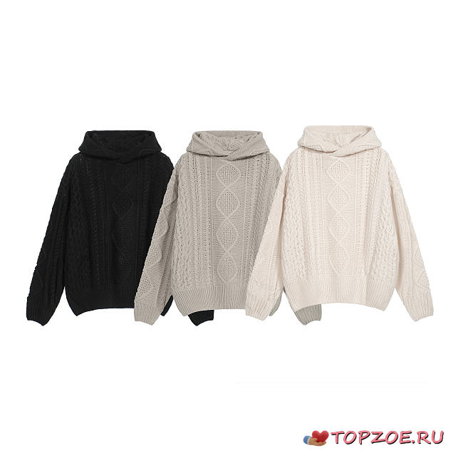 Sudadera de Punto Fear of God Essentials Cable Knit Hoodie Fear of God Essentials Cable Knit Hoodie Fall SS23 - 1
