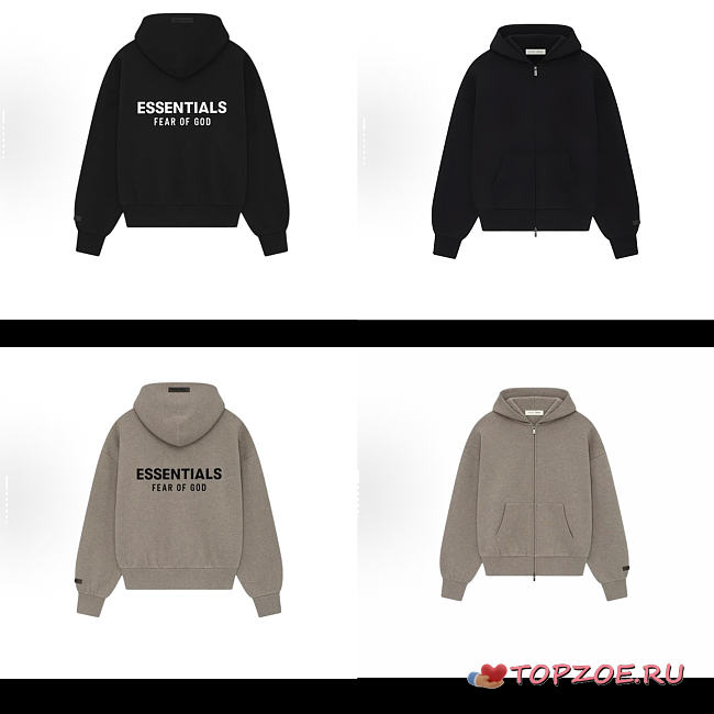 Sudadera Clásica con Capucha y Cremallera de Manga Corta Fear of God Essentials Always SS25 Always On Fear of God Essentials Always SS25 Always On Classic Short Sleeve Zip Hoodie - 1