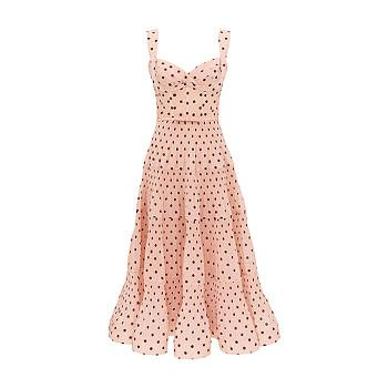 Vestido midi plisado y drapeado de Zimmermann con estampado de lunares rosas zimmermann pleated draped midi dress pink dot print