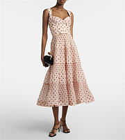 Vestido midi plisado y drapeado de Zimmermann con estampado de lunares rosas zimmermann pleated draped midi dress pink dot print - 6