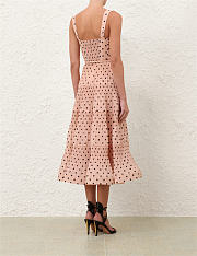 Vestido midi plisado y drapeado de Zimmermann con estampado de lunares rosas zimmermann pleated draped midi dress pink dot print - 3