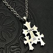 Cadena gruesa con cruz HL77B20, collar clásico de alta calidad con colgante de tres cruces incrustado de diamantes de Chrome Hearts. - 3