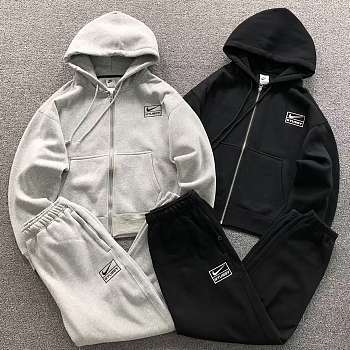 Conjunto de Sudadera con Capucha y Cremallera de Felpa Nike x Stussy Stussy x Nike Fleece Zip Hoodie Full Set
