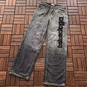 Balenciaga Vaqueros Wide-Leg con Logotipo Bordado Balenciaga Logo-Patch Wide-Leg Jeans - 1