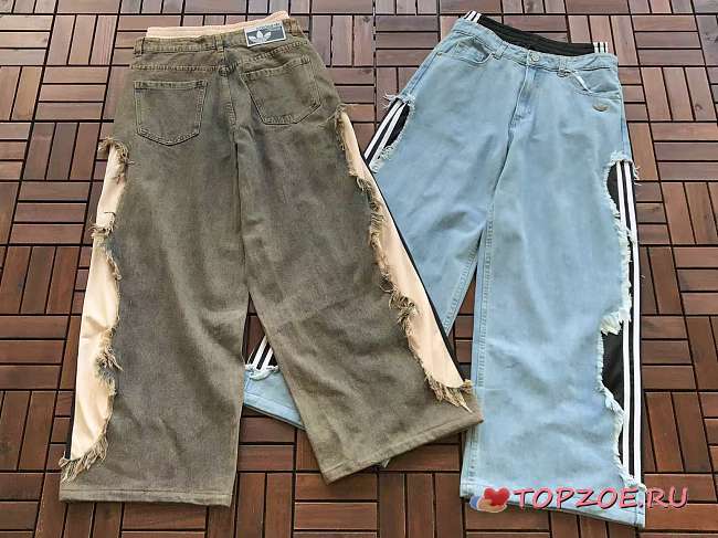 Pantalones vaqueros desestructurados de pierna ancha Adidas Adilenium 5.0 Adidas Adilenium 5.0 Deconstructed Wide-Leg Jeans - 1