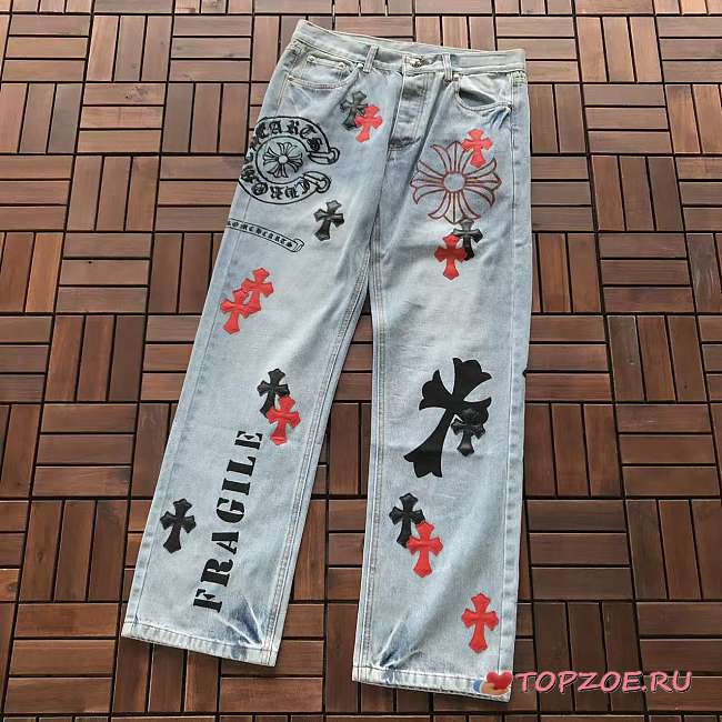 Pantalones Vaqueros Chrome Hearts Stencil Painted Vintage Levi's Chrome Hearts Stencil Painted Vintage Levi's Denim Jeans - 1