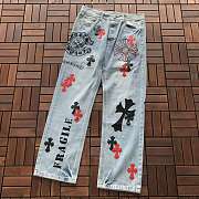 Pantalones Vaqueros Chrome Hearts Stencil Painted Vintage Levi's Chrome Hearts Stencil Painted Vintage Levi's Denim Jeans - 1