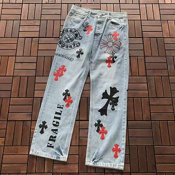 Pantalones Vaqueros Chrome Hearts Stencil Painted Vintage Levi's Chrome Hearts Stencil Painted Vintage Levi's Denim Jeans