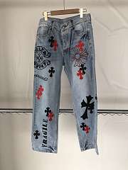 Pantalones Vaqueros Chrome Hearts Stencil Painted Vintage Levi's Chrome Hearts Stencil Painted Vintage Levi's Denim Jeans - 2