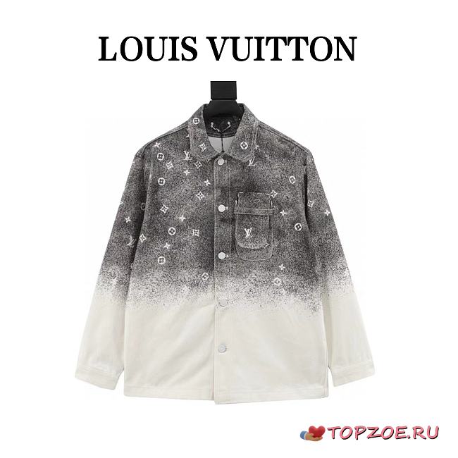 Chaqueta Estilo Camisa Denim con Monograma Efecto Galaxia y Spray Louis Vuitton Louis Vuitton Spray Monogram Denim Shirt Jacket - 1