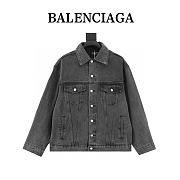 Chaqueta Denim Lavada con Logo Bordado Balenciaga Balenciaga Embroidered Logo Washed Denim Jacket - 1
