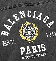 Chaqueta Denim Lavada con Logo Bordado Balenciaga Balenciaga Embroidered Logo Washed Denim Jacket - 3