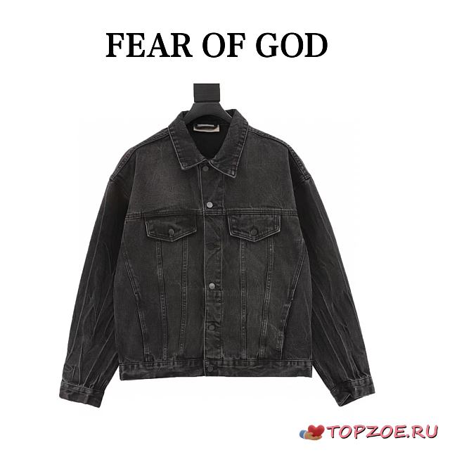 Chaqueta Denim Lavada Efecto Vintage Fear of God Essentials Fear of God Essentials Washed Vintage Denim Jacket - 1