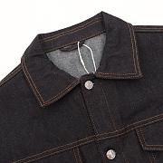 Chaqueta Denim con Bordado de Flor Japonesa y Kamon Evisu Evisu Kamon Flower Embroidered Denim Jacket - 5