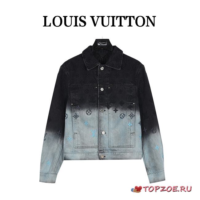 Chaqueta Denim con Bordado Monograma y Degradado Aurora 24FW Louis Vuitton Louis Vuitton 24FW Embroidered Gradient Monogram Denim Jacket - 1