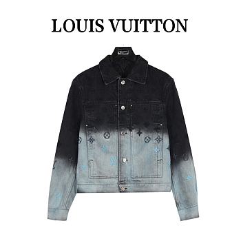 Chaqueta Denim con Bordado Monograma y Degradado Aurora 24FW Louis Vuitton Louis Vuitton 24FW Embroidered Gradient Monogram Denim Jacket