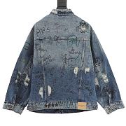 Chaqueta Denim Lavada con Grafitis Pintados a Mano Balenciaga Balenciaga Hand-Painted Graffiti Washed Denim Jacket - 4
