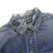Chaqueta Denim Lavada con Grafitis Pintados a Mano Balenciaga Balenciaga Hand-Painted Graffiti Washed Denim Jacket - 3