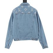 Chaqueta Denim Lavada con Efecto Roto Monograma Louis Vuitton Louis Vuitton Monogram Distressed Washed Denim Jacket - 2