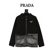 Chaqueta Vaquera Lavada con Placa Triangular Prada Prada Washed Triangle Logo Denim Jacket - 1