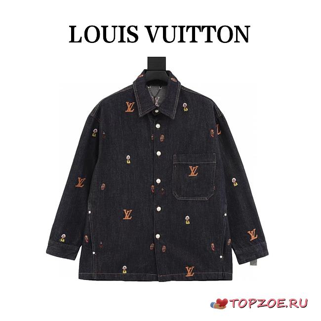 Sobrecamisa Vaquera con Bordados Monogram y Personajes Louis Vuitton Louis Vuitton Monogram Character Embroidered Denim Overshirt - 1