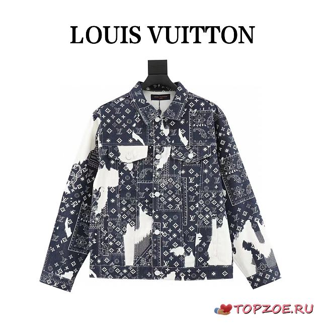  Chaqueta Vaquera Louis Vuitton con Estampado Monogram Bandana Louis Vuitton Monogram Bandana Denim Jacket - 1