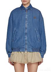 Chaqueta Acolchada de Denim Miu Miu con Logo Bordado Miu Miu Embroidered Logo Padded Denim Jacket - 2