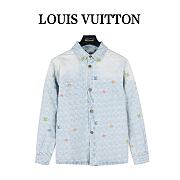 Camisa de Manga Larga Denim Louis Vuitton Monogram Craggy Louis Vuitton Monogram Craggy Denim Long-Sleeved Shirt - 1
